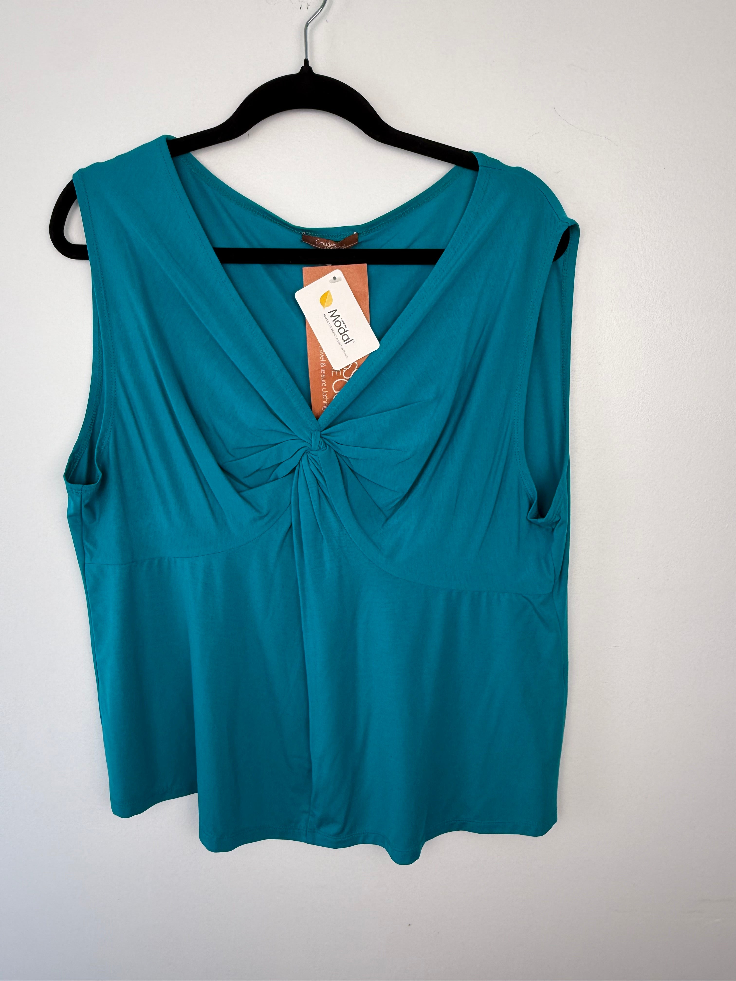 front of NWT 90% Modal Goddess on the Go Modal Top | Size XXXL at Blue Sparrow Shop on hanger