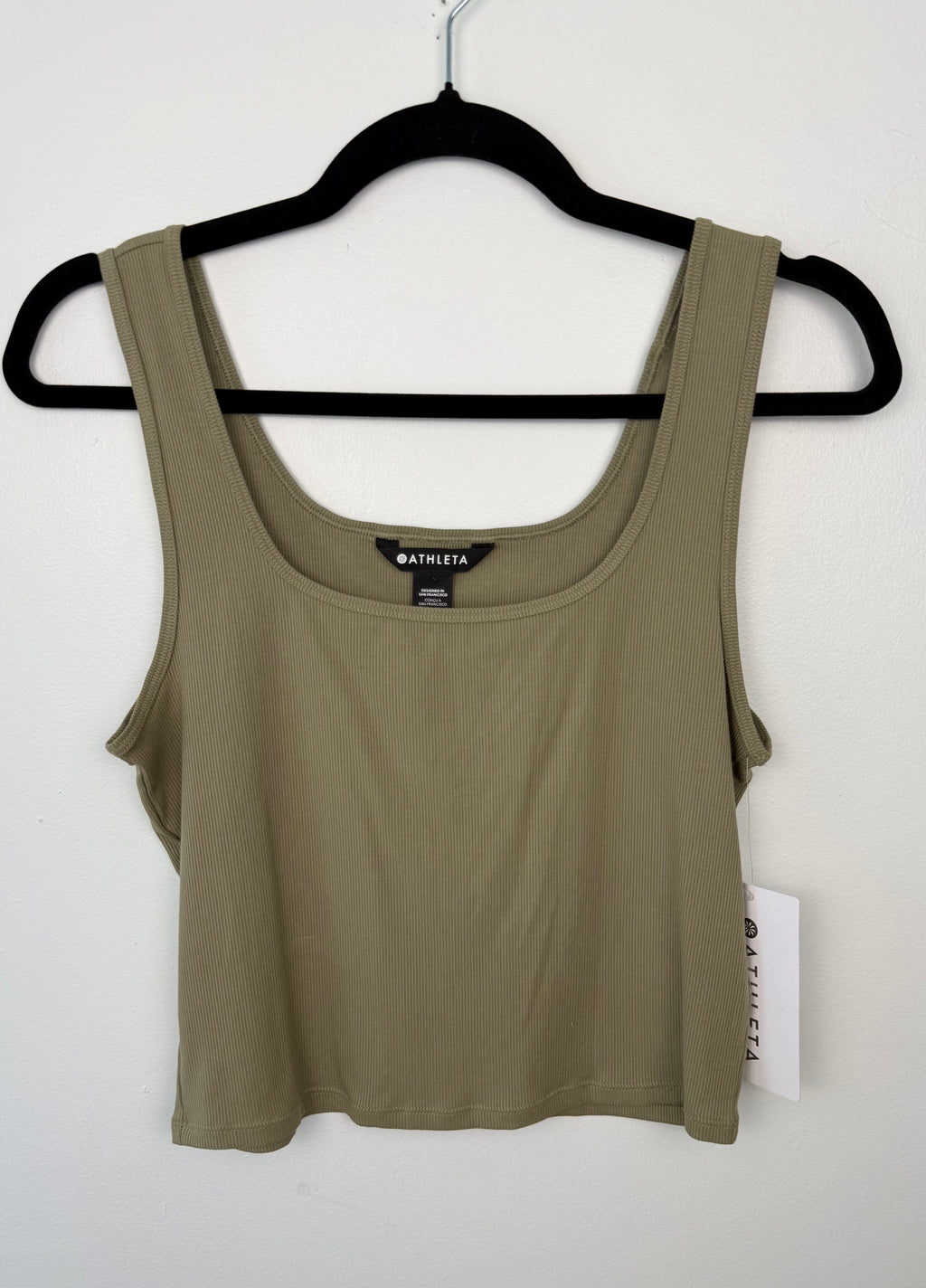 NWT Athleta Signature Rib Square-Neck Crop Tank | Size M on hanger