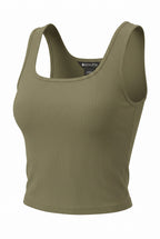 NWT Athleta Signature Rib Square-Neck Crop Tank | Size M on white background
