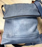 NWT Hides in Hand genuine deerskin leather crossbody bag top view 