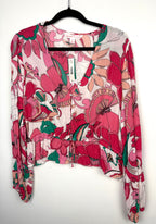 NWT Joe Fresh x Oscar Gariepy Floral Peplum Blouse at Blue Sparrow Shop