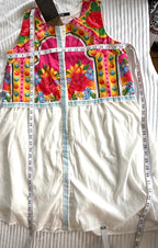 NWT Khaadi Colourful Floral Sleeveless Dress | Statement Summer Dress | Size M at Blue Sparrow Shop measuring 38" bust and 36" length