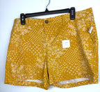 NWT Old Navy 100% Cotton Mustard Floral Print Chino Shorts — 5" | Size 12 at Blue Sparrow Shop on hanger