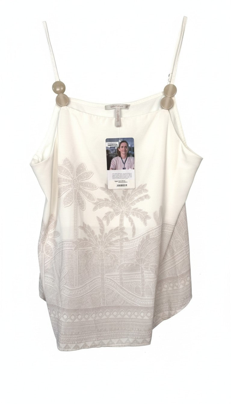 NWT Palm Tree Embroidered Cami | Size L at Blue Sparrow Shop