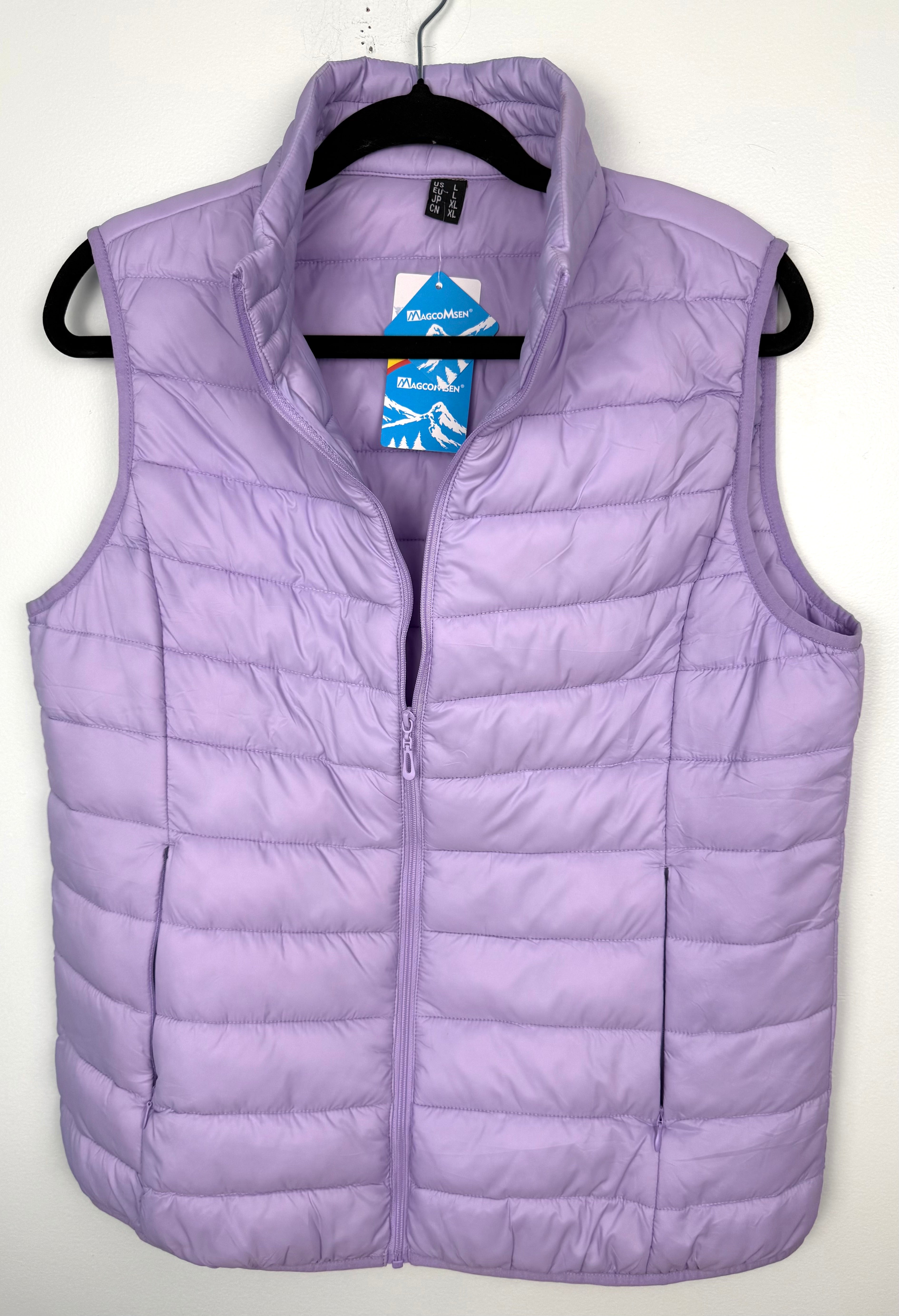 NWT Quilted Puffer Vest | Size L  at Blue Sparrow Shop on hanger