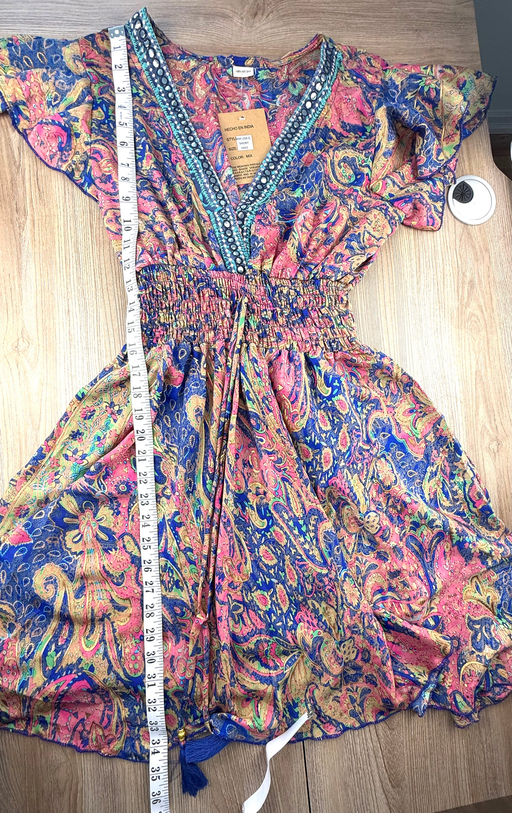 NWT boho paisley festival dress measuring 34" shoulder to hem 