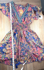 NWT boho paisley festival dress measuring 34" shoulder to hem 