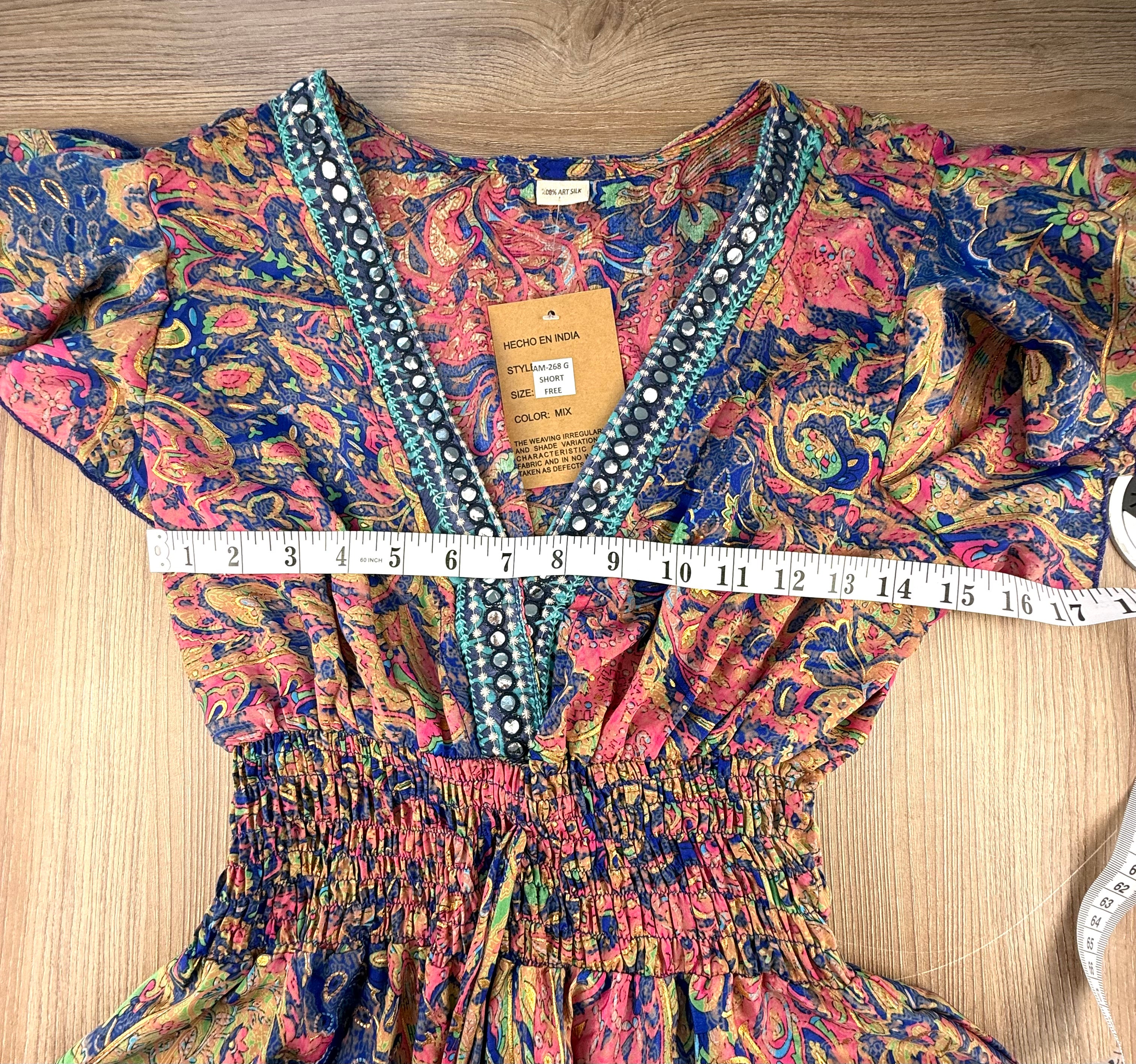 NWT boho paisley festival dress measuring about 30" bust 