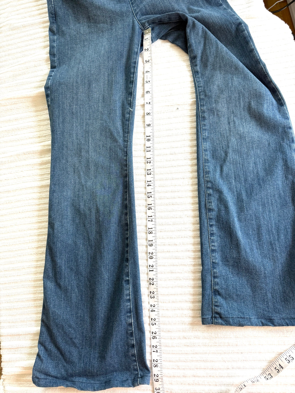 NYDJ Foundry Pull-On Bootcut Jeans – Medium Wash Stretch Denim Jeans measuring 29" inseam 