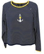 Norton Studio Nautical Striped Pullover Sweater | Size Large