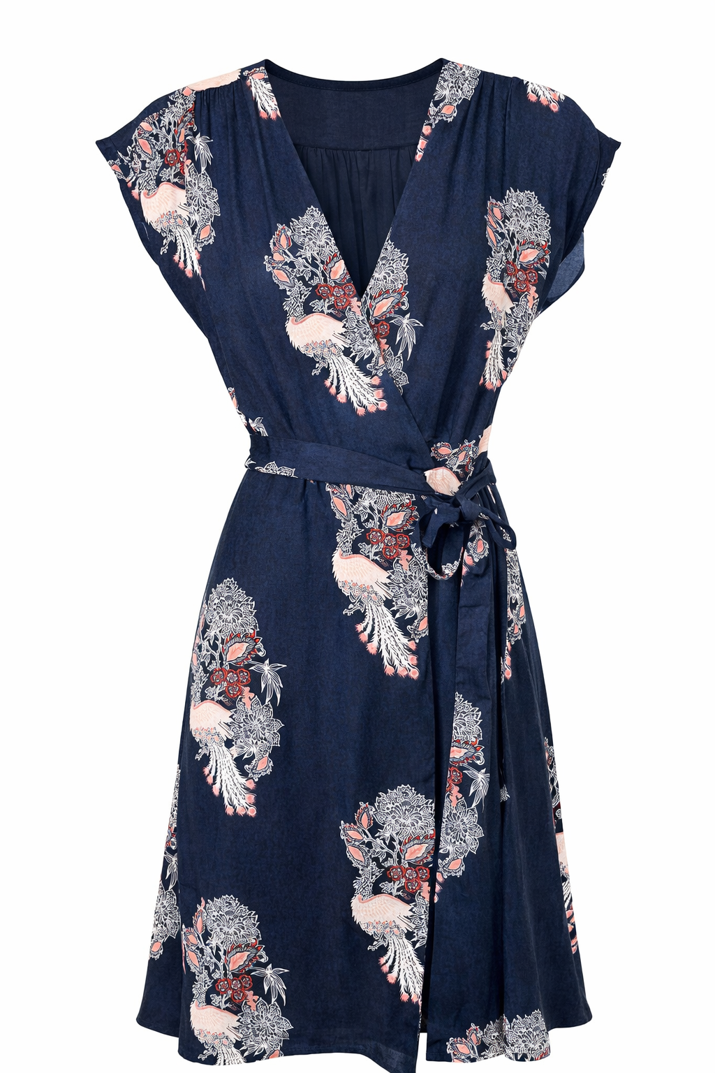 Navy Floral Wrap Dress at Blue Sparrow Shop