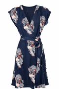 Navy Floral Wrap Dress at Blue Sparrow Shop