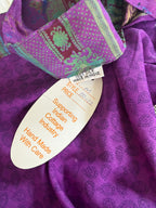 new hang tags on 100% Silk Wrap Skirt | NWT Reversible Sari Skirt | Handmade in India at Blue Sparrow Shop