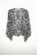 Nine West Paisley Kimono Cardigan | Boho Layering Piece | Resort Wear Cover Up at Blue Sparrow Shop  on white background