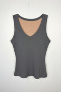 OGL Brami Ribbed Tank with Built in Bra | Size S at Blue Sparrow Shop on white background 