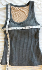 OGL Brami Ribbed Tank with Built in Bra | Size S at Blue Sparrow Shop measuring 28" bust relaxed and 22" shoulder to hem 
