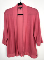 Olsen 100% Cotton Open Mesh Knit Cardigan at Blue Sparrow Shop on hanger