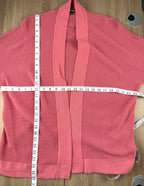 Olsen 100% Cotton Open Mesh Knit Cardigan at Blue Sparrow Shop measuring 44" bust and 27" shoulder to hem 