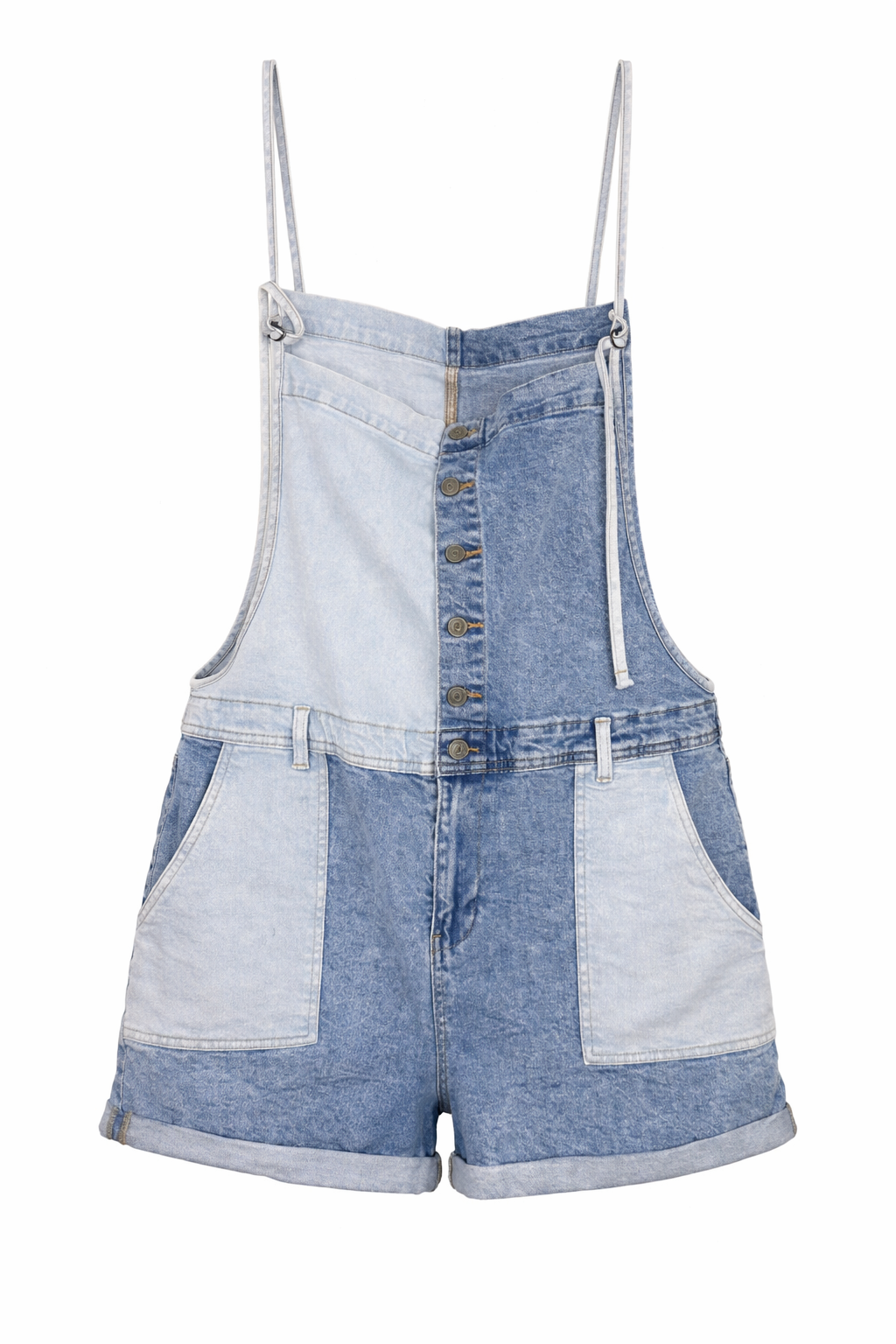Oversized Celebrity Pink Patchwork Denim Shortalls | Size XL at Blue Sparrow Shop