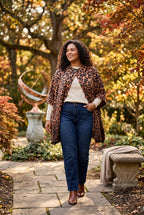 Oversized Fleece Poncho | One Size on woman walking outside in the fall 