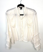 Oversized H & M boho peasant blouse  on hanger