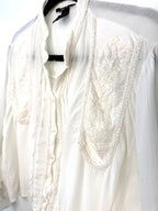 Oversized H & M boho peasant blouse  showing front detail 