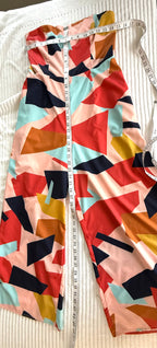 PAPILLON Geometric Print Strapless Jumpsuit at Blue Sparrow Shop measuring 30" bust when relaxed and 45" total length