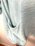 Pale Blue Sympli Knit Tunic Top with front pocket detail featured