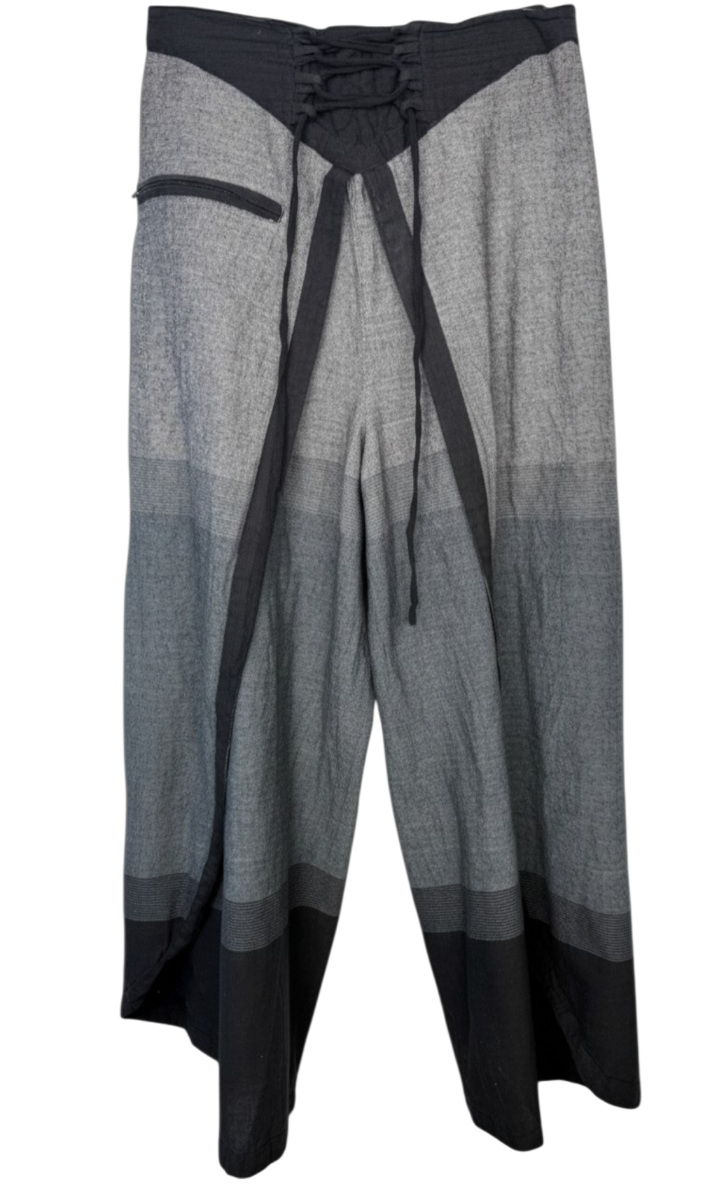 Pandora Beyond Fair Trade Wide Leg Wrap Pants | Ombré Gray Black | One Size+
