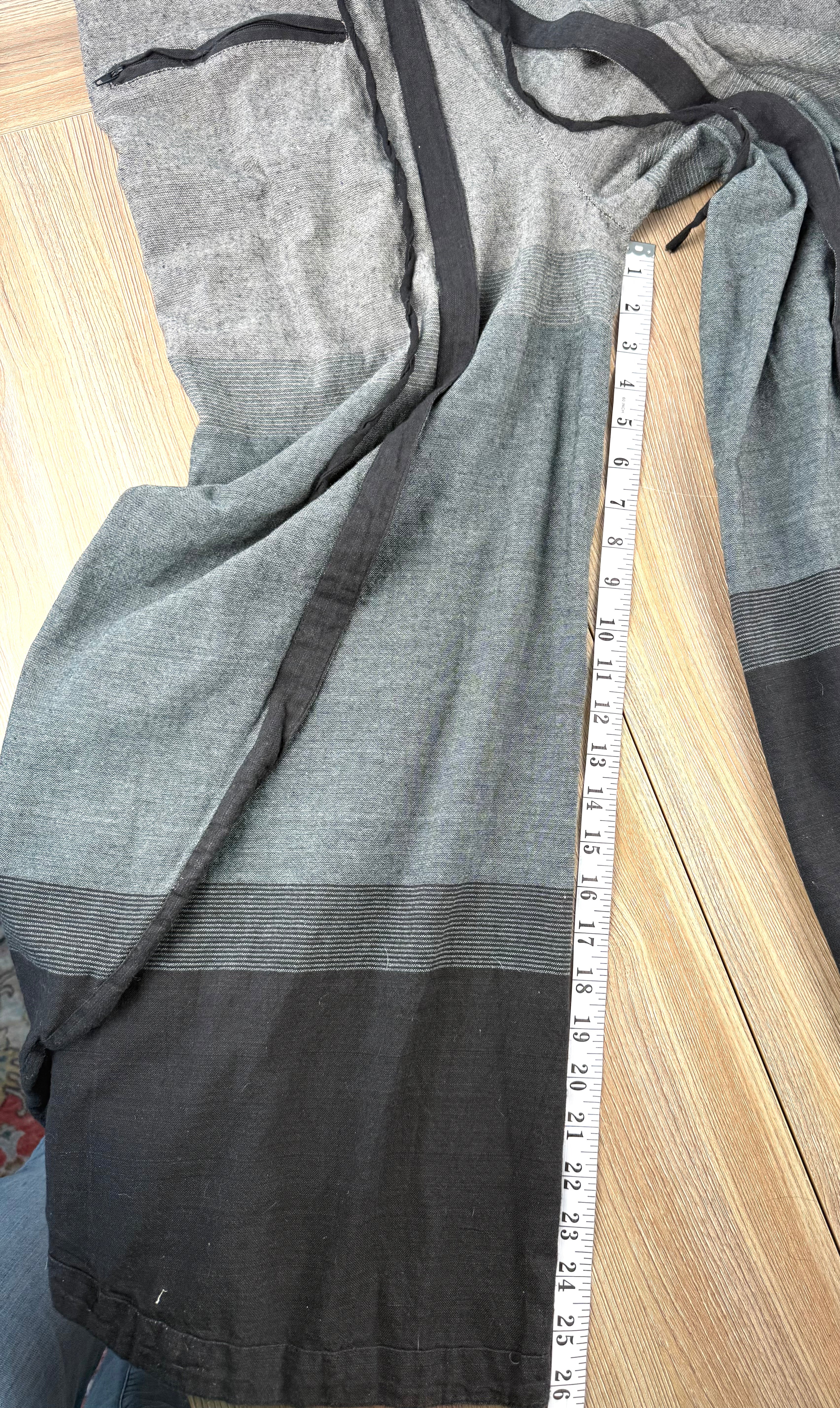 Pandora Beyond Fair Trade Wrap Pants measuring 26" inseam 