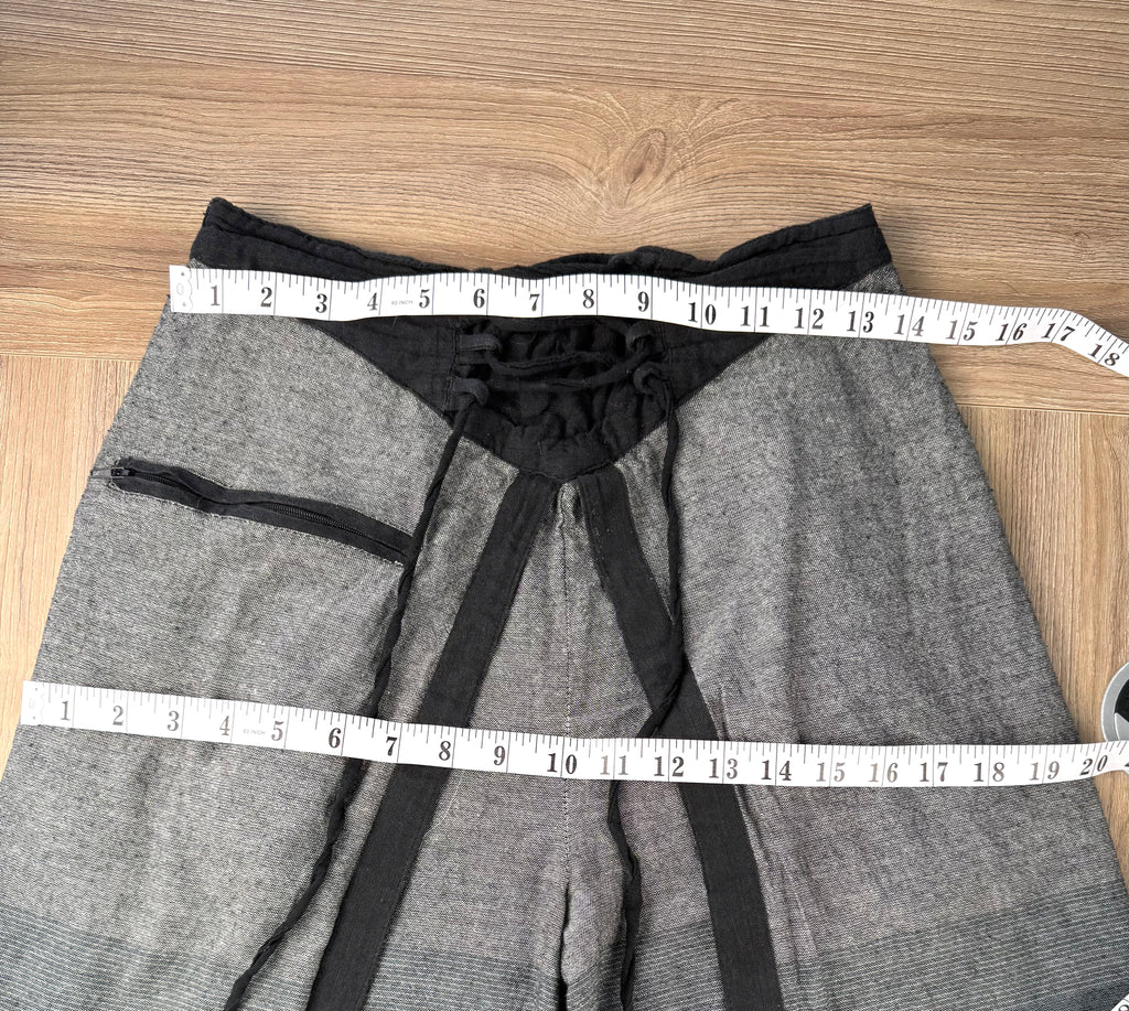 Pandora Beyond Fair Trade Wrap Pants measuring 28" waist and 40" hips