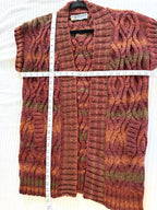 Paprika coloured Handmade Cardigan | Size S measuring 40" bust and 30" length