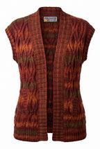 Paprika coloured Handmade Cardigan | Size S on white background