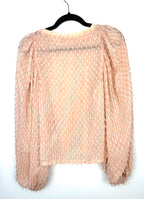 Parisean inspired Zara feathery top - romantic, feminine style top back view 
