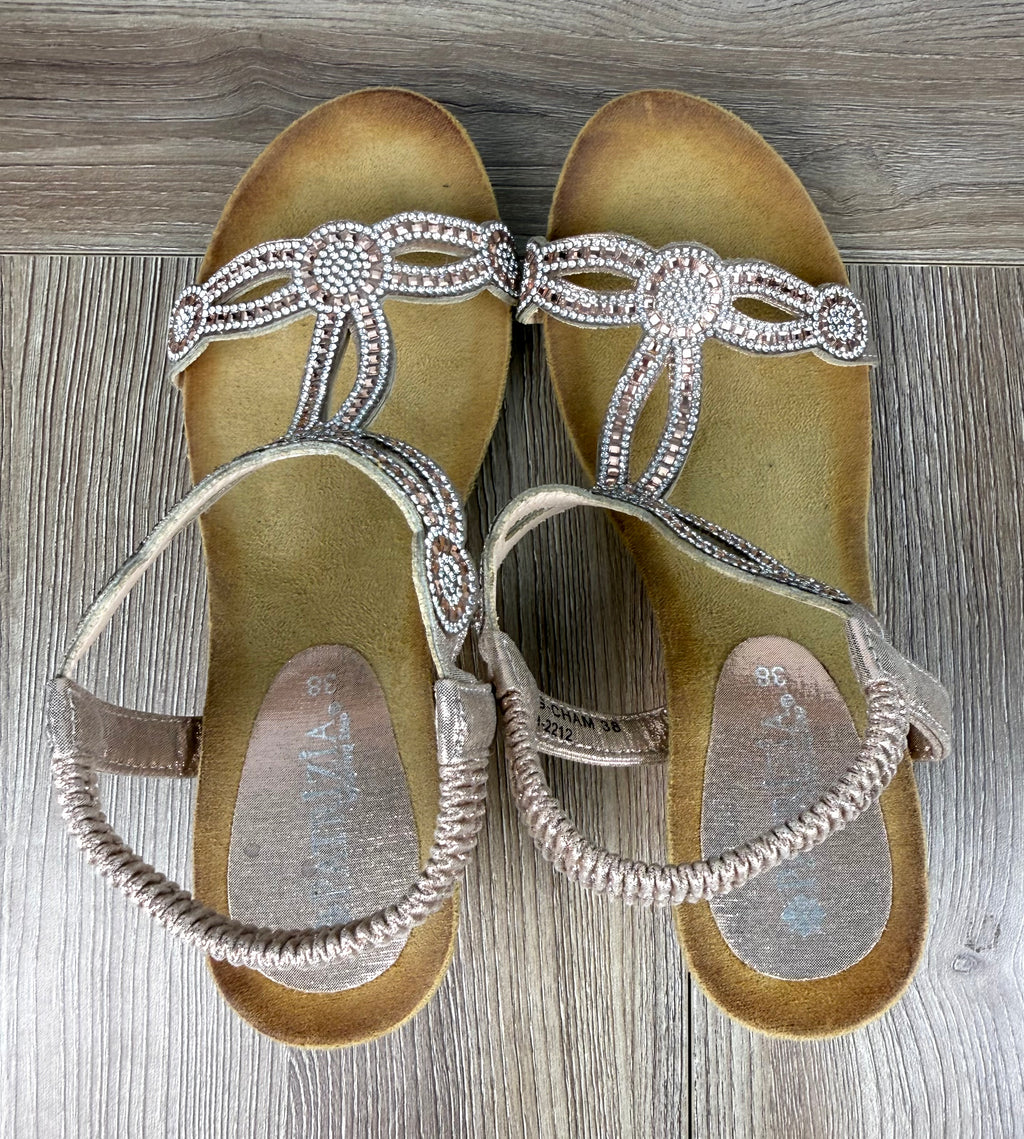 Patrizia wedge sandals with rhinestone detail  top view - rhinestone sandals for wedding 