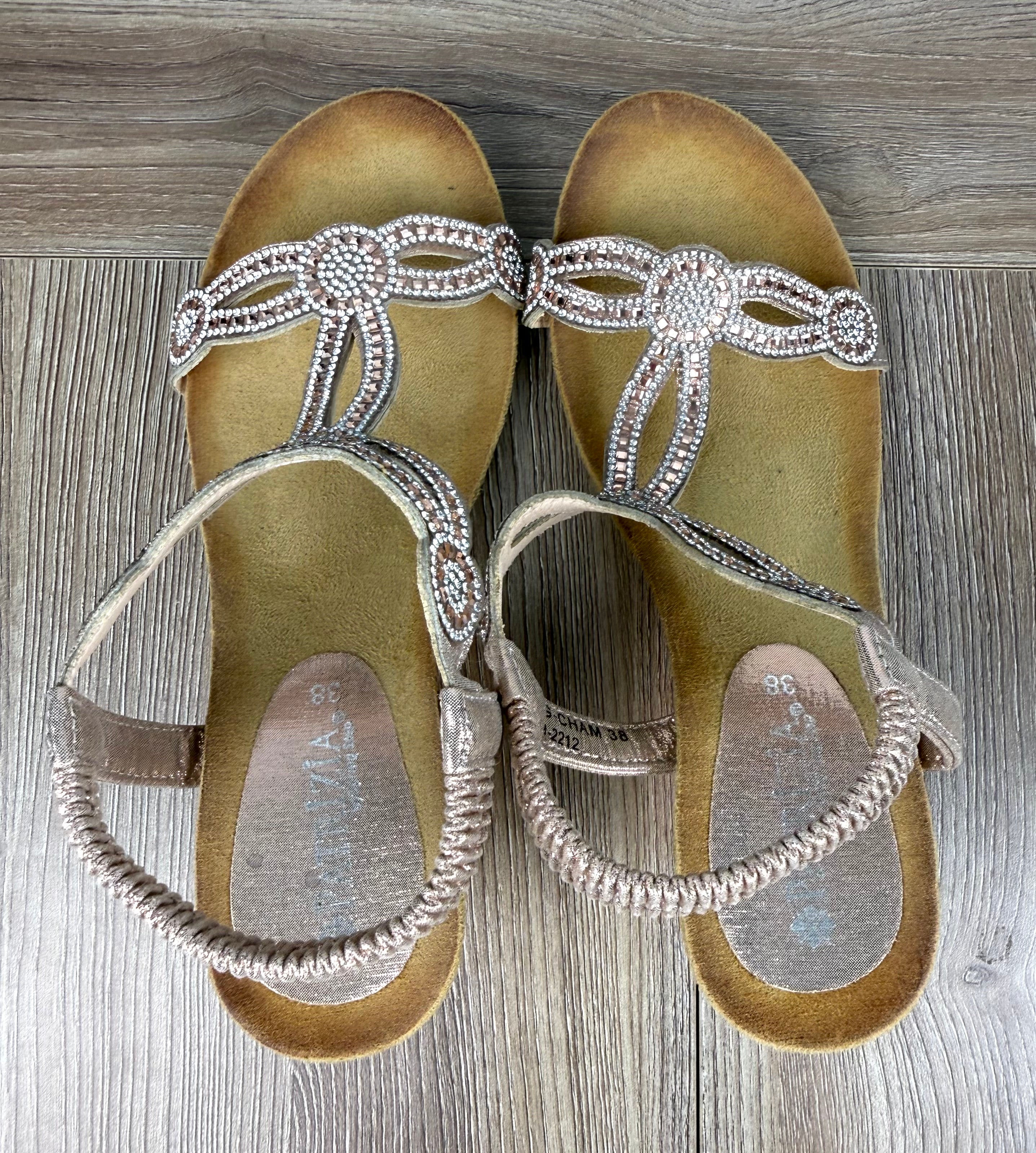 Patrizia wedge sandals with rhinestone detail  top view - rhinestone sandals for wedding 