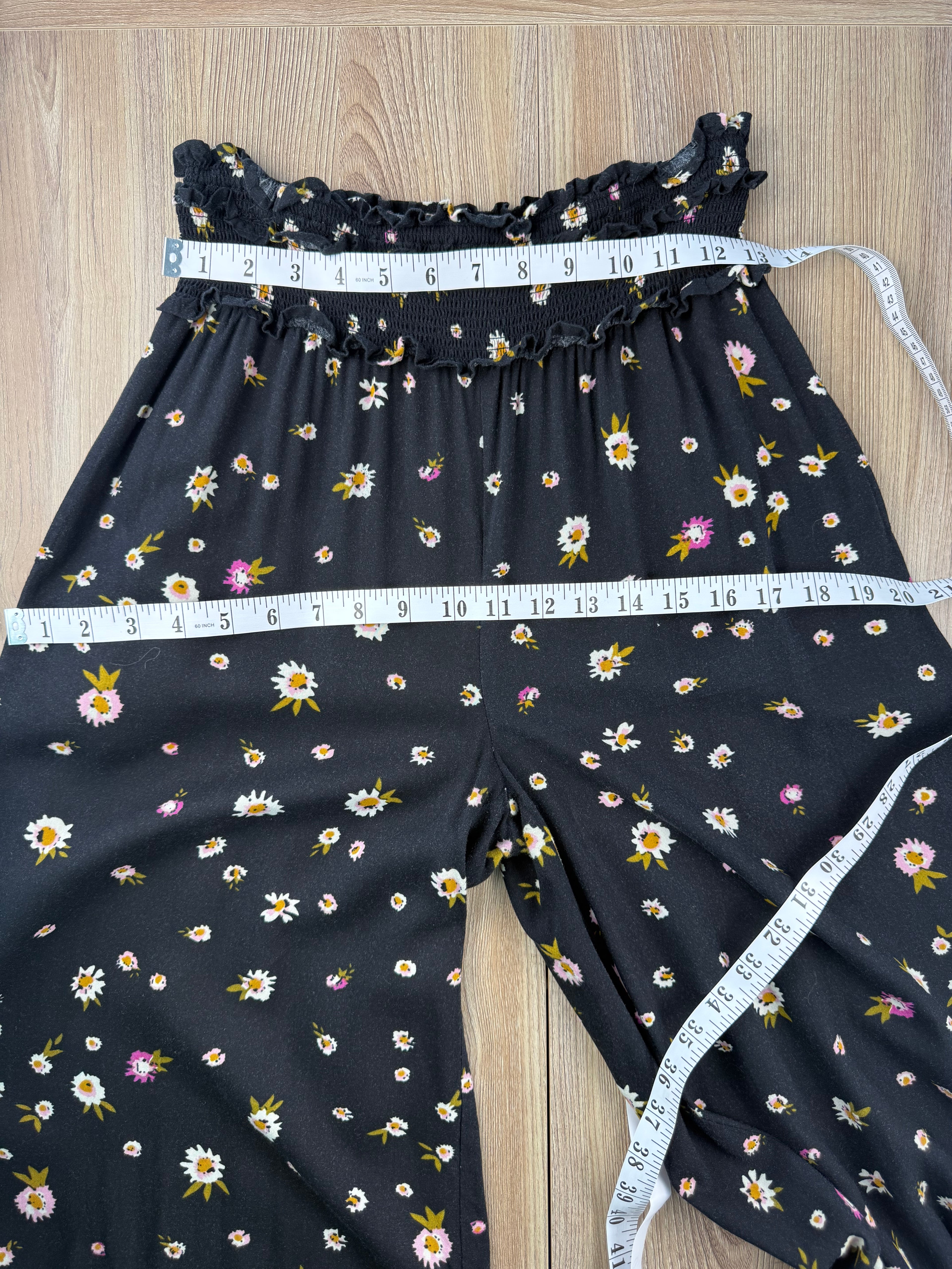 Patrons of peace boho pant measuring 26" waist and 40" hips