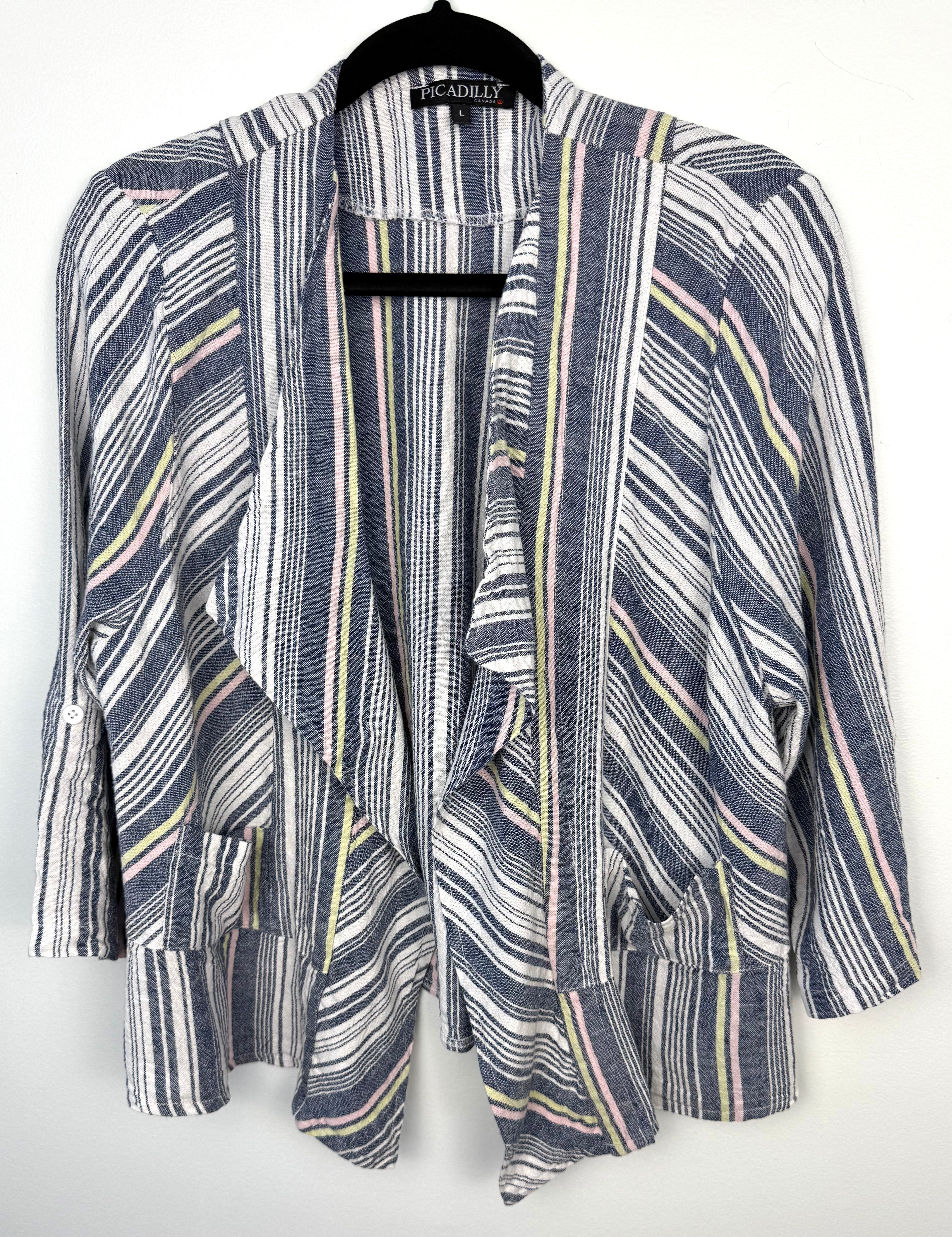 Picadilly Canada linen blend jacket with striped pattern for spring and summer  