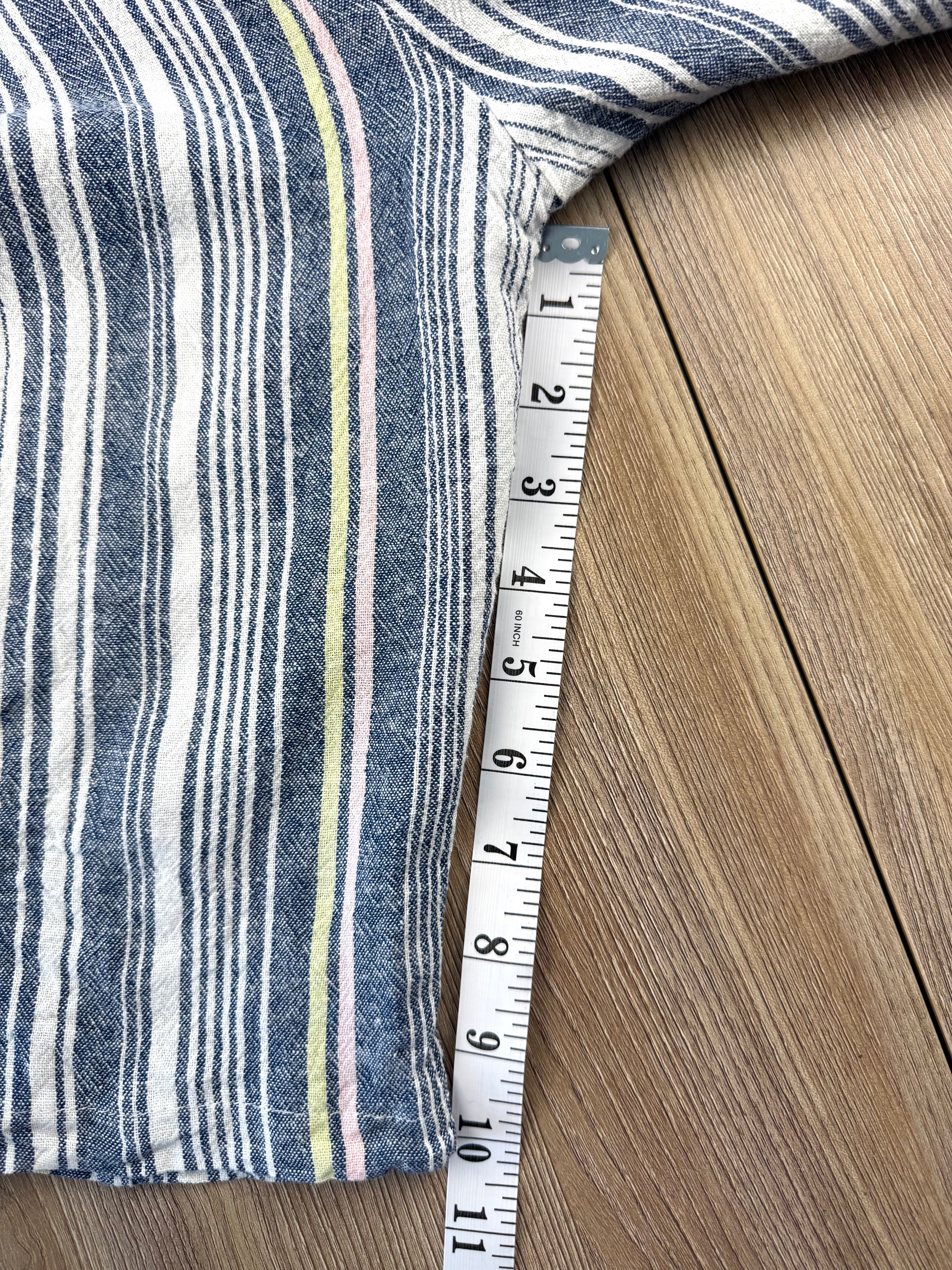 Picadilly Canada linen blend jacket with striped pattern for spring and summer  measuring 10" sleeve length