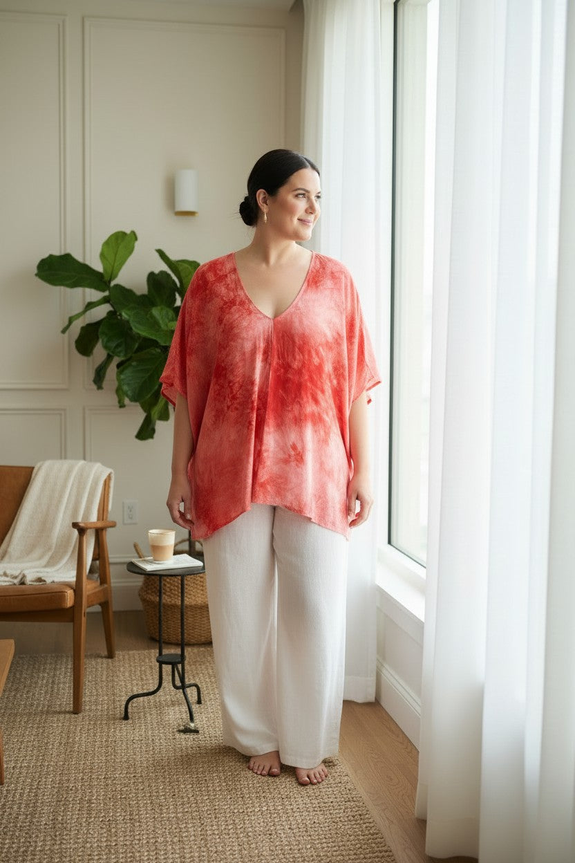 Umgee Tie Dye Tunic Top | Oversized Boho Cover Up | Resort Wear