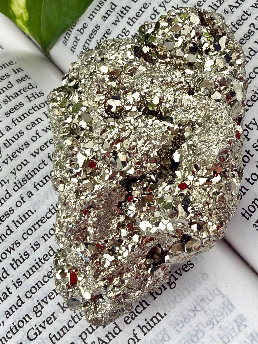 Pyrite on an open book 