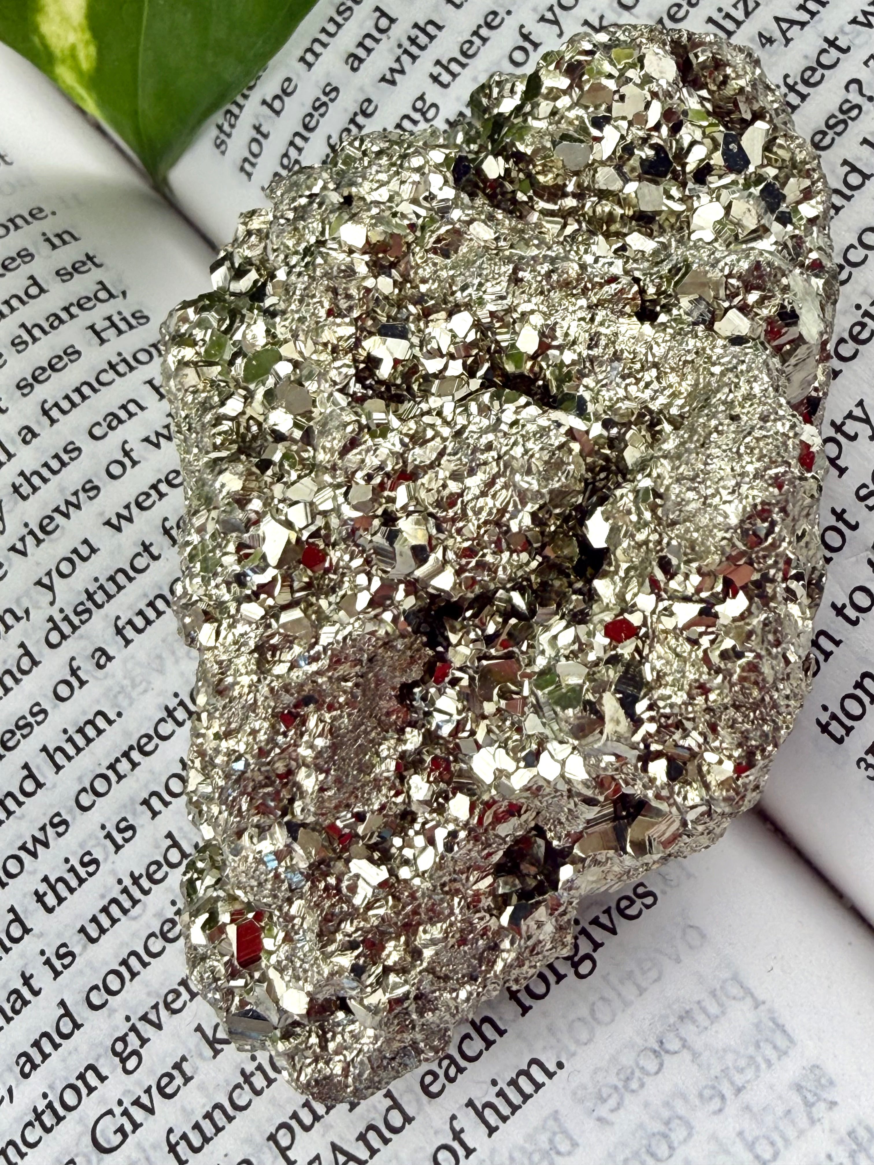 Pyrite on an open book 