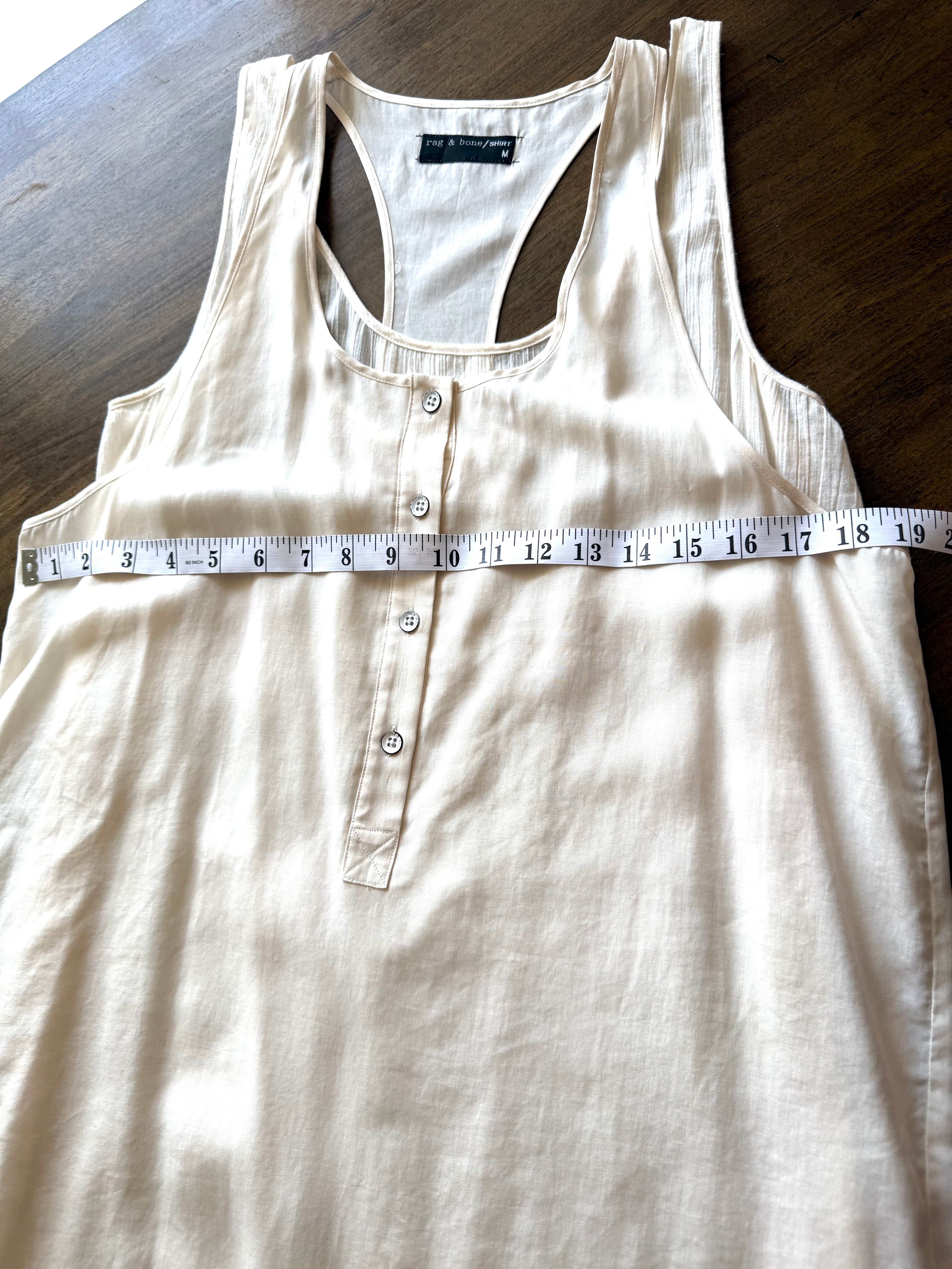 Rag & Bone Sleeveless Top | Dress at Blue Sparrow Shop measuring approx 38" bust