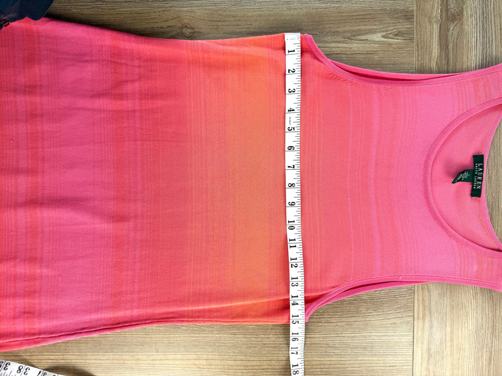 Ralph Lauren Pink Ombré Sleeveless Knit Dress Size L measuring 30" bust