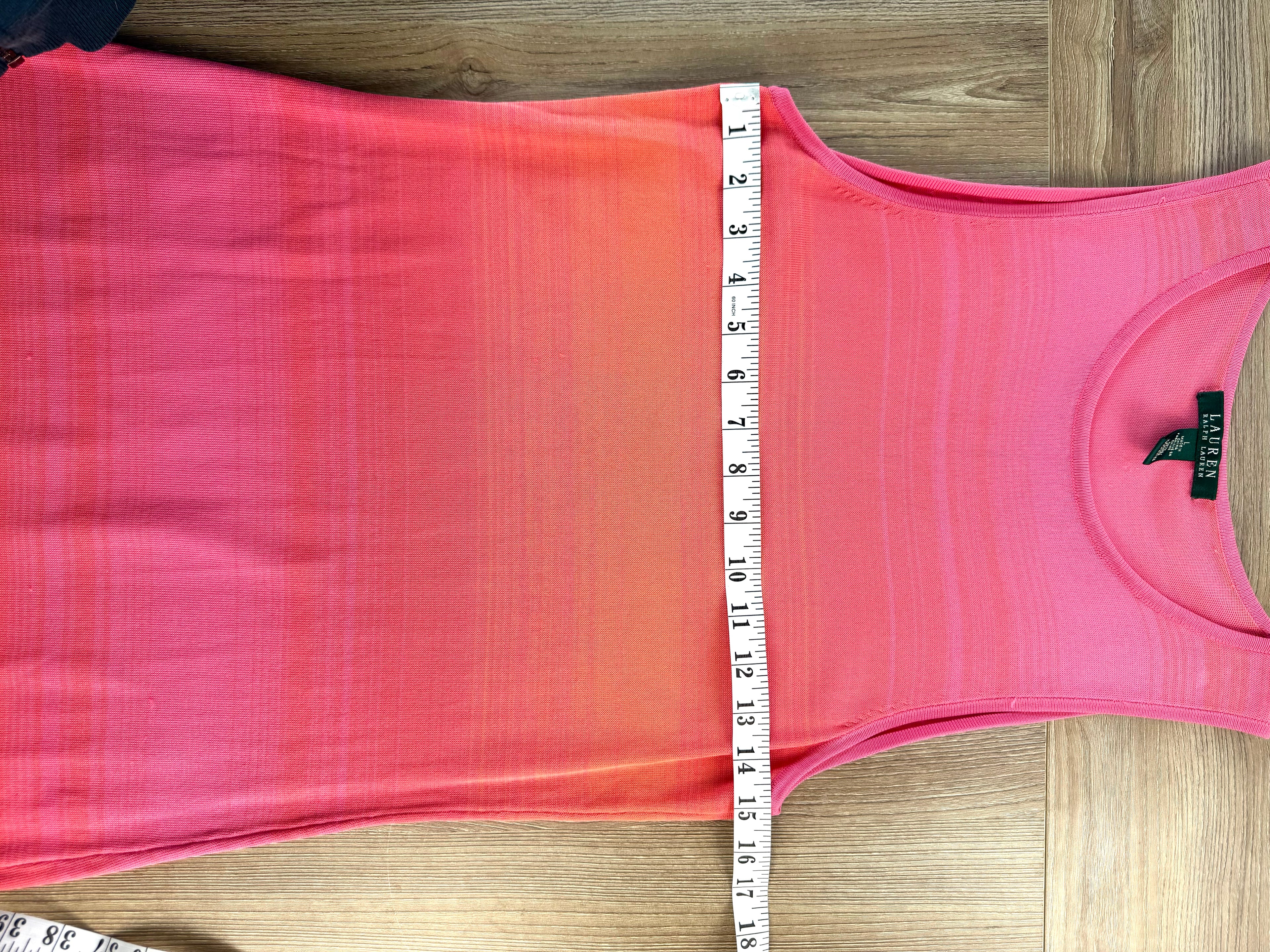 Ralph Lauren Pink Ombré Sleeveless Knit Dress Size L measuring 30" bust