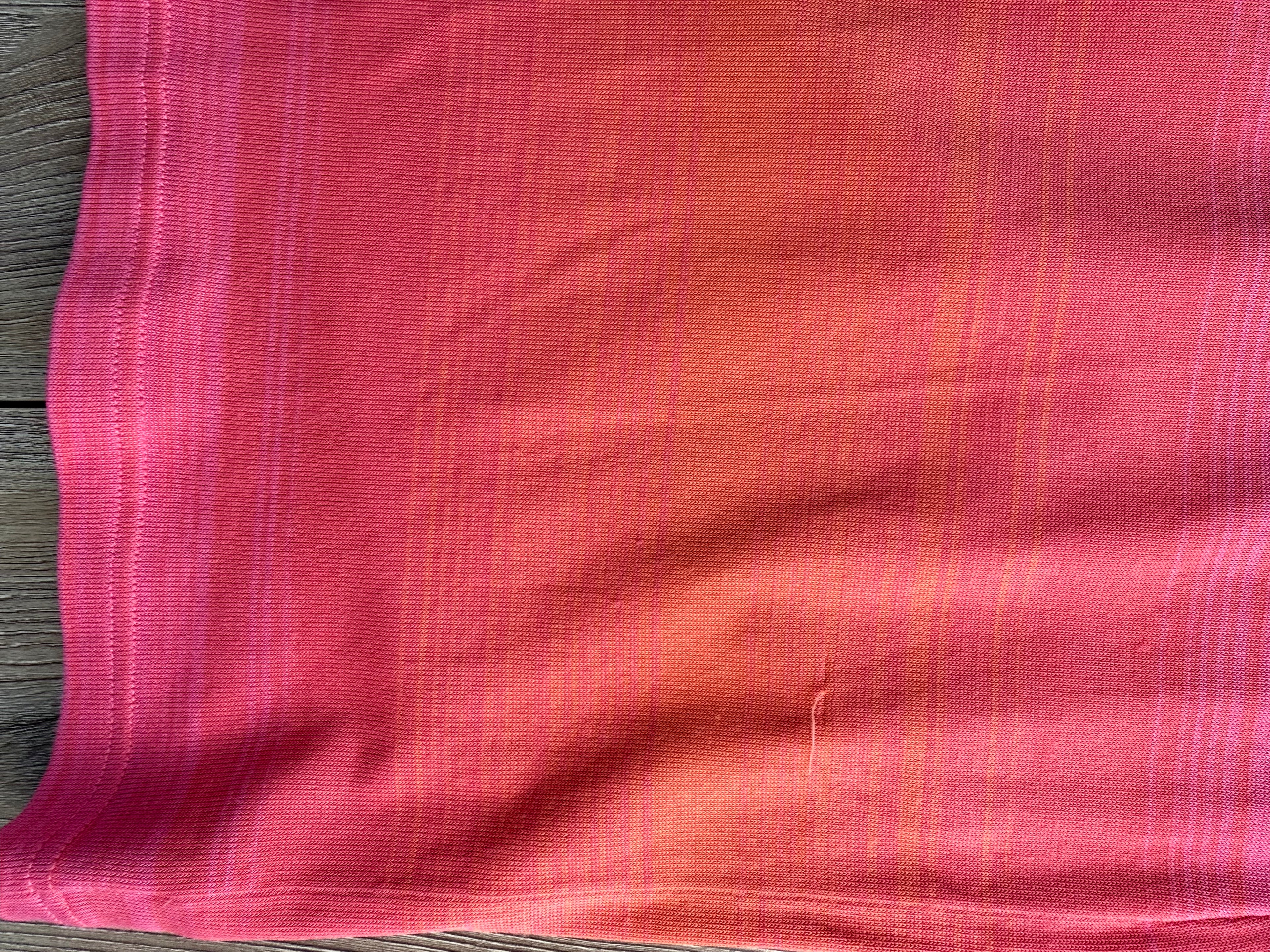 Ralph Lauren Pink Ombré Sleeveless Knit Dress Size L showing pull near hem