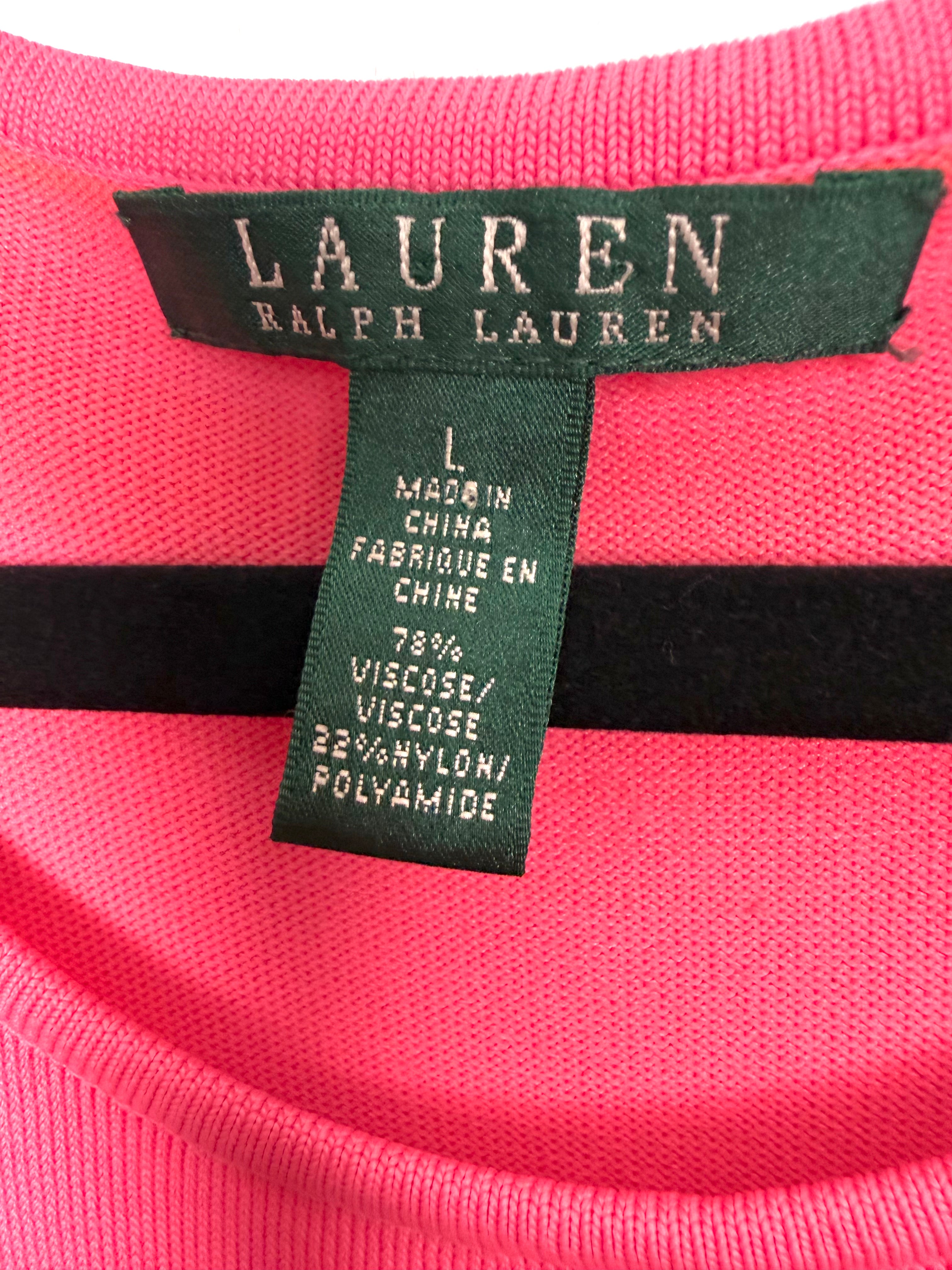 Ralph Lauren retro knit dress ombre pattern fabric tag 