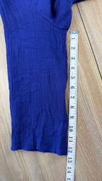 Red Coral Royal Blue Asymmetrical Tunic Top measuring 13" sleeve