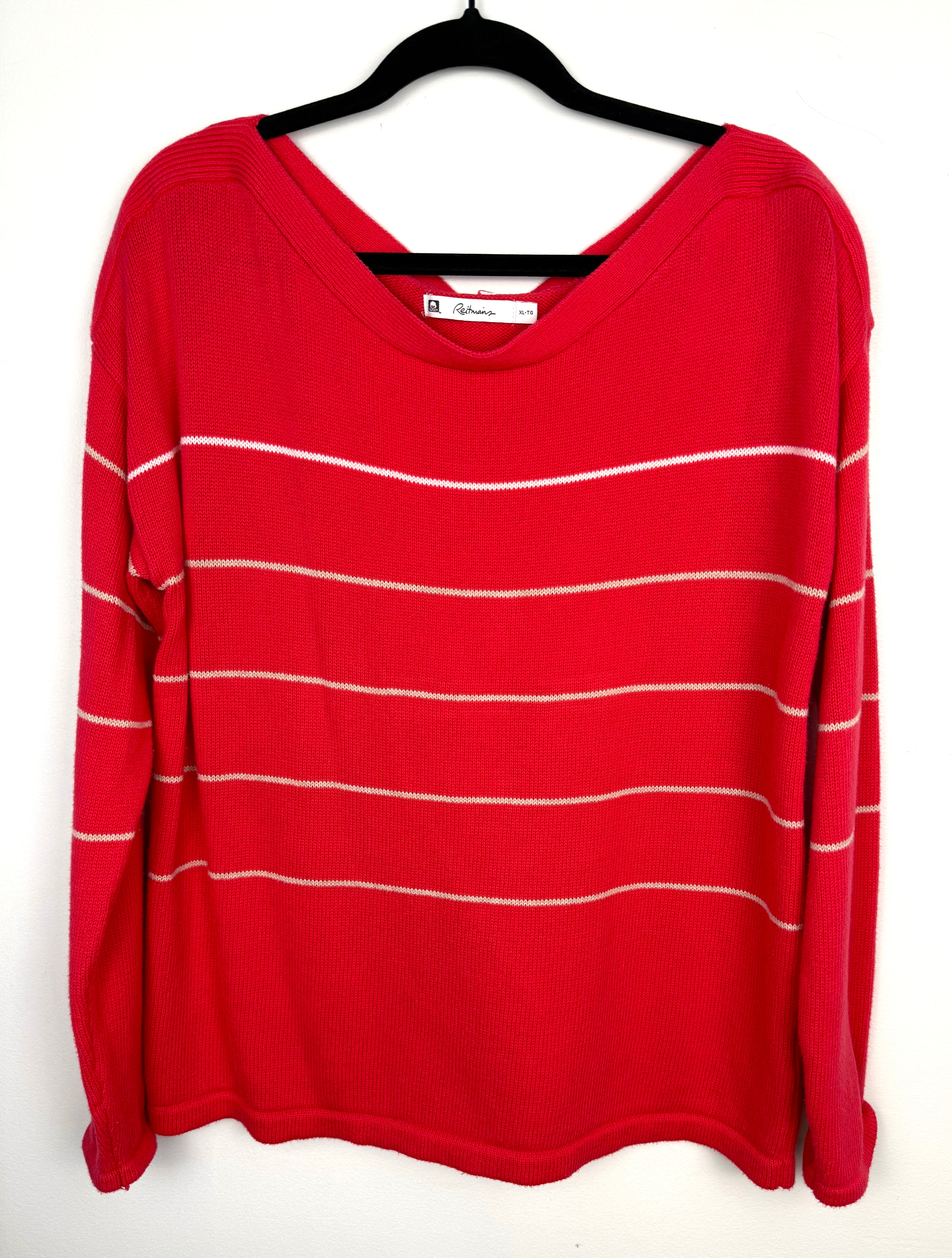 Reitmans Striped 100% Cotton Sweater XL at Blue Sparrow Shop on hanger
