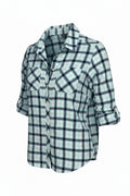 Resale 99% Cotton Eddie Bauer Plaid Button Front Shirt at Blue Sparrow Shop on white background